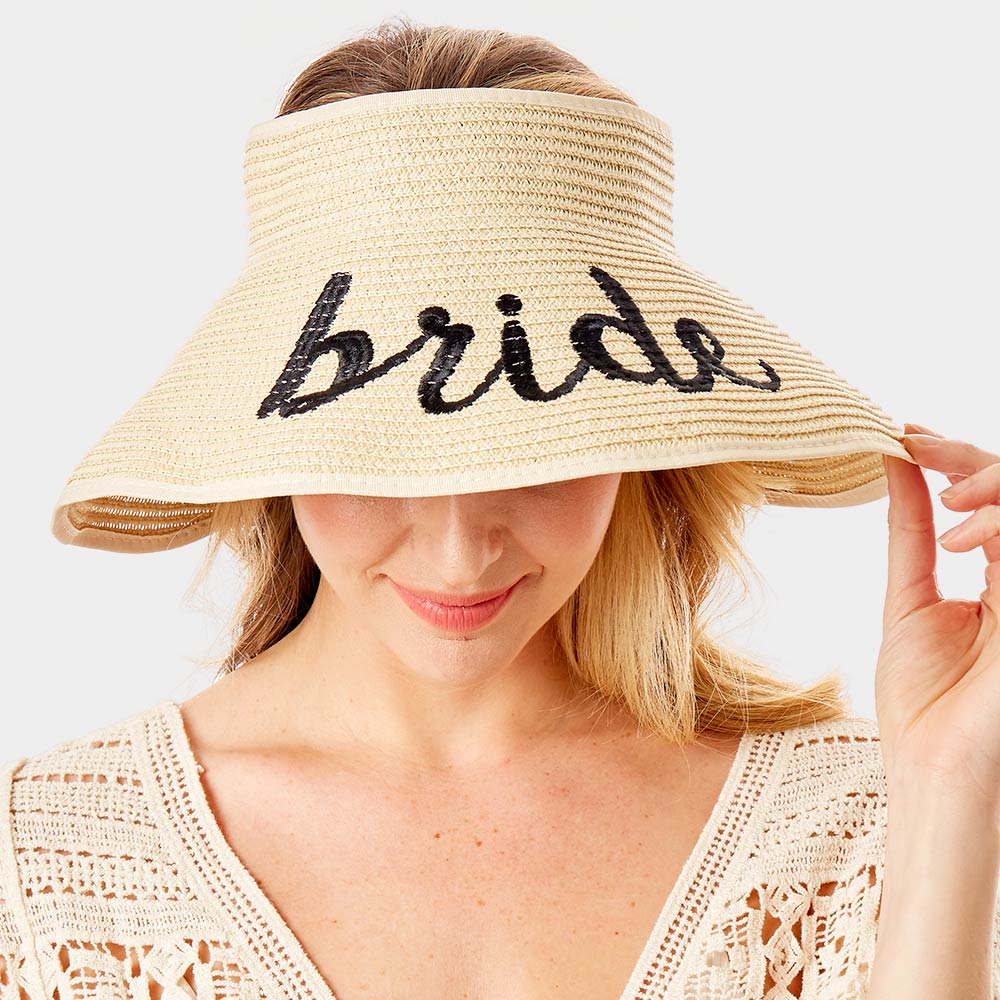HATEGORY bride Message Roll Up Foldable Visor Sun Hat