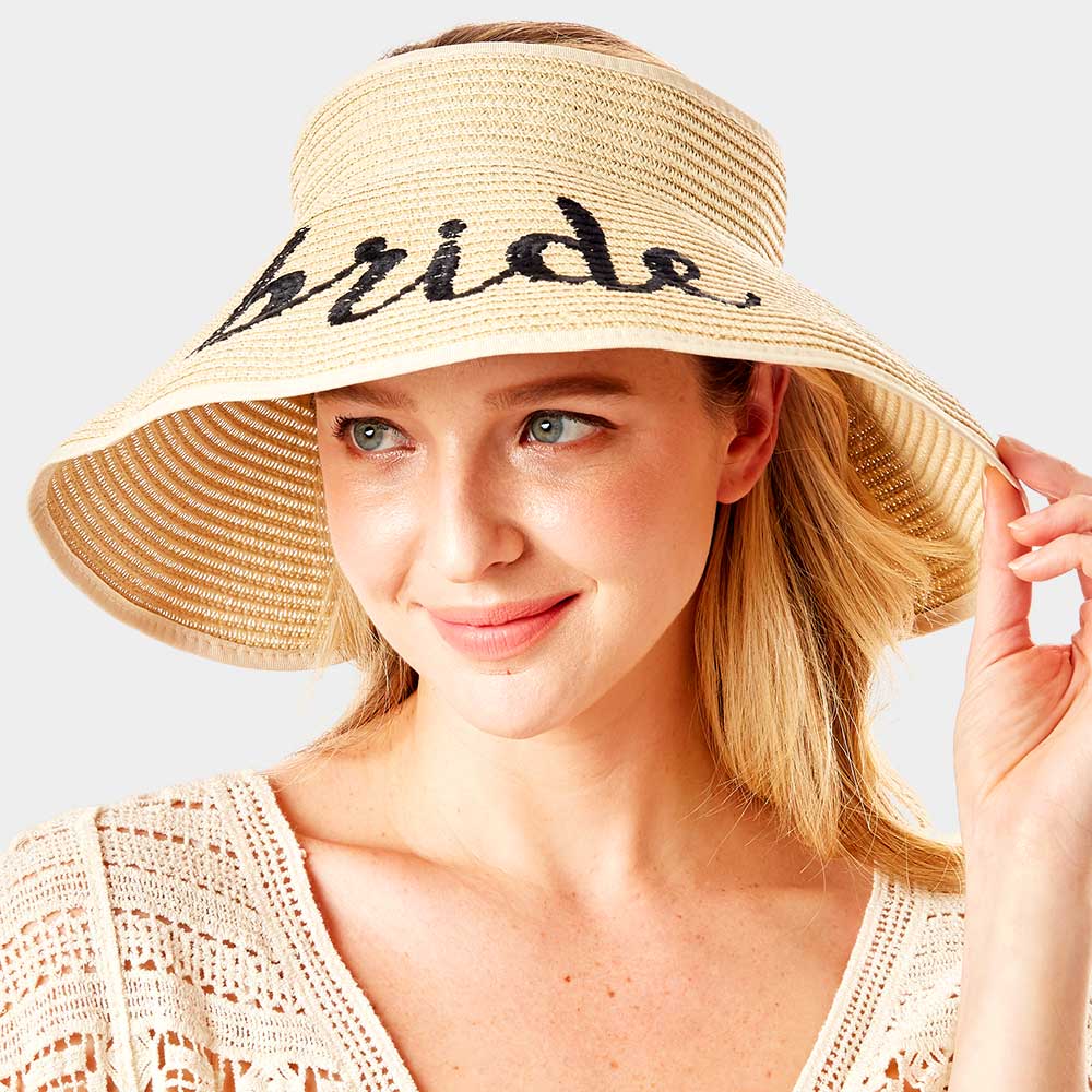 HATEGORY bride Message Roll Up Foldable Visor Sun Hat