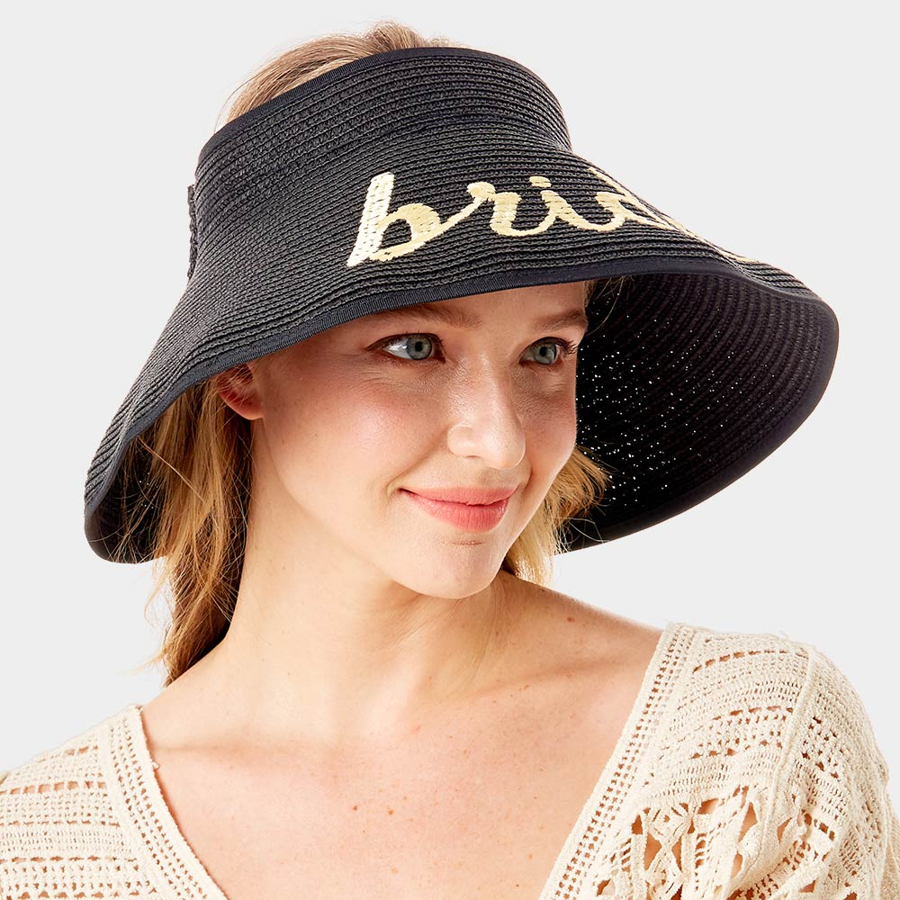 HATEGORY bride Message Roll Up Foldable Visor Sun Hat