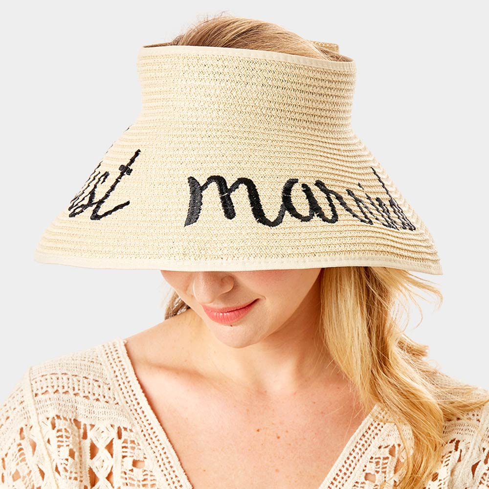 HATEGORY just married Message Roll Up Foldable Visor Sun Hat