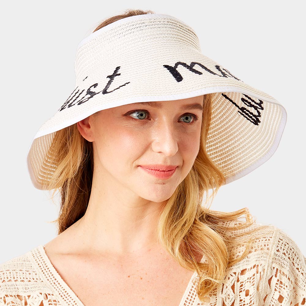 HATEGORY just married Message Roll Up Foldable Visor Sun Hat