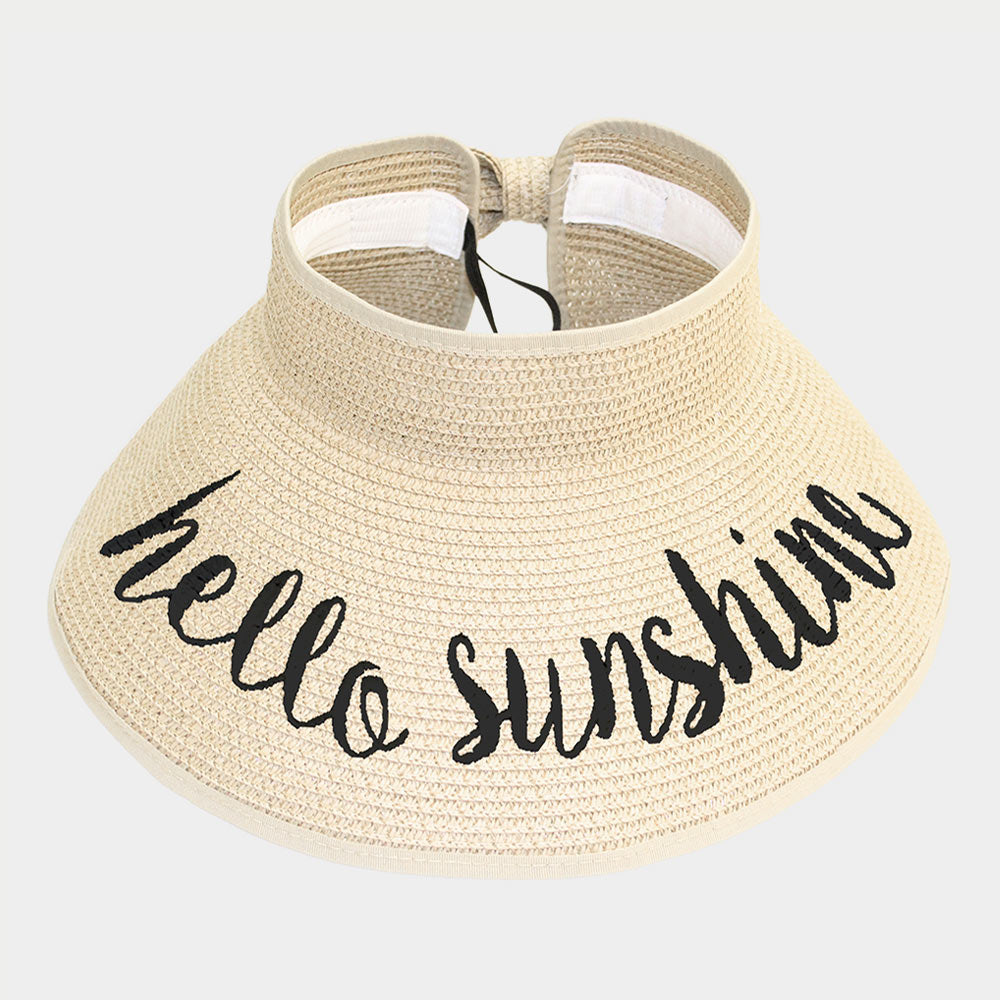 HATEGORY hello sunshine Message Roll Up Foldable Visor Sun Hat