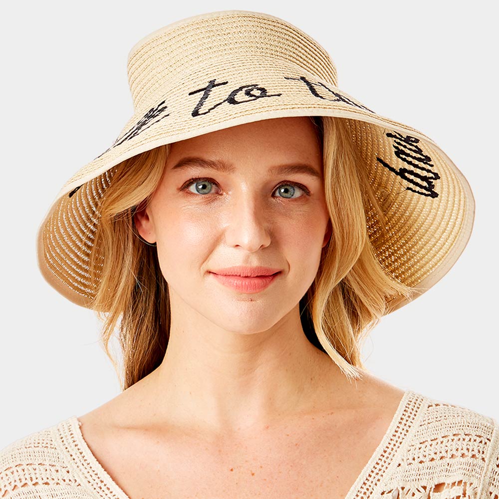 HATEGORY talk to the sand Message Roll Up Foldable Visor Sun Hat