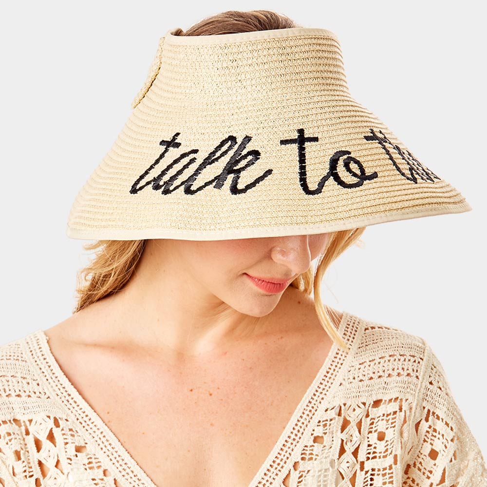 HATEGORY talk to the sand Message Roll Up Foldable Visor Sun Hat