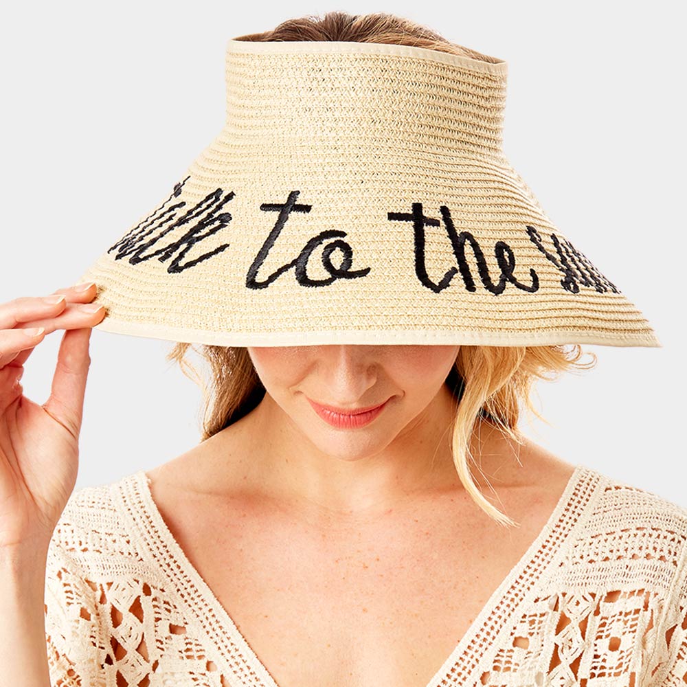 HATEGORY talk to the sand Message Roll Up Foldable Visor Sun Hat