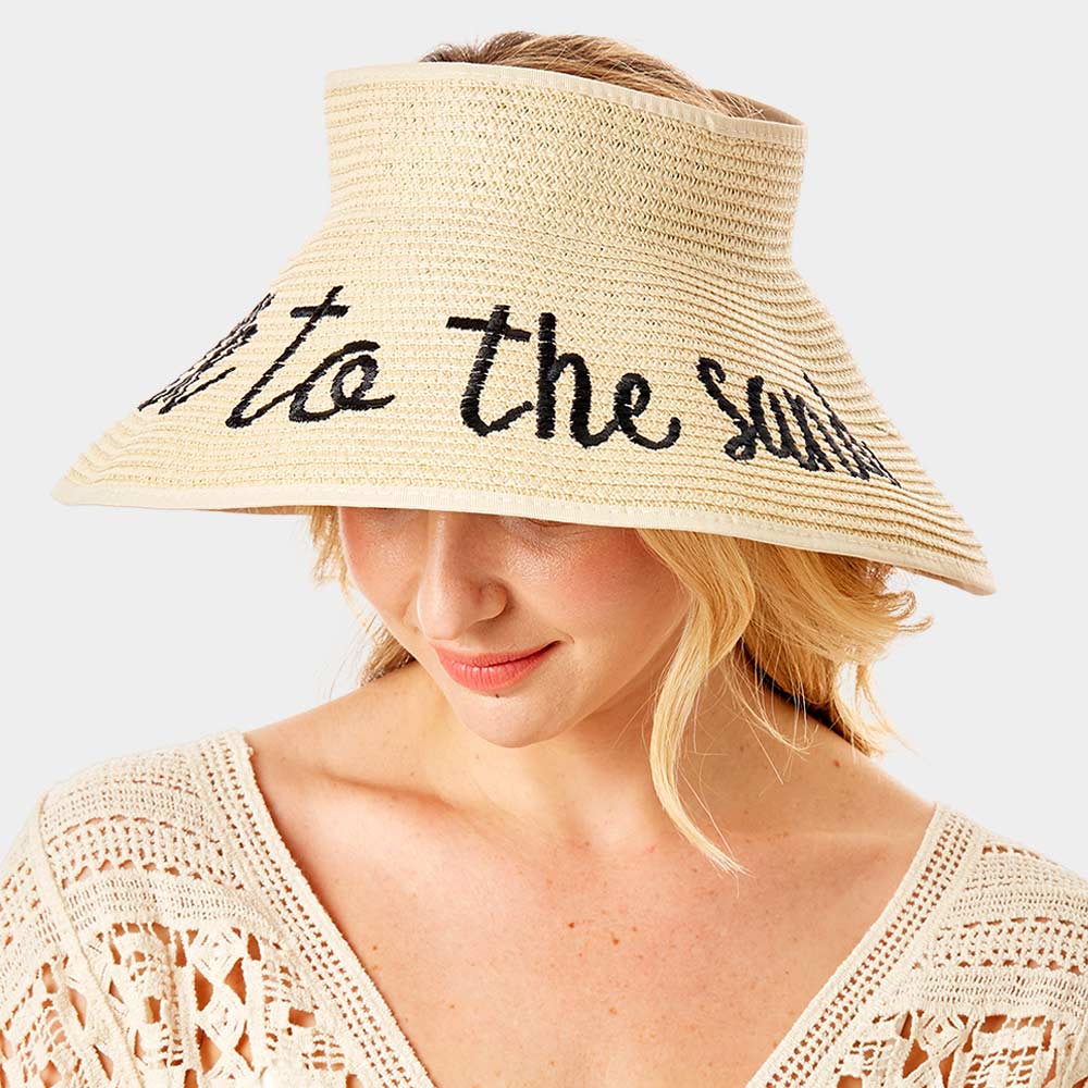 HATEGORY talk to the sand Message Roll Up Foldable Visor Sun Hat