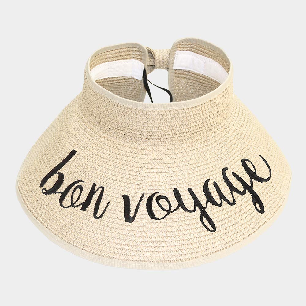 HATEGORY bon voyage Message Roll Up Foldable Visor Sun Hat
