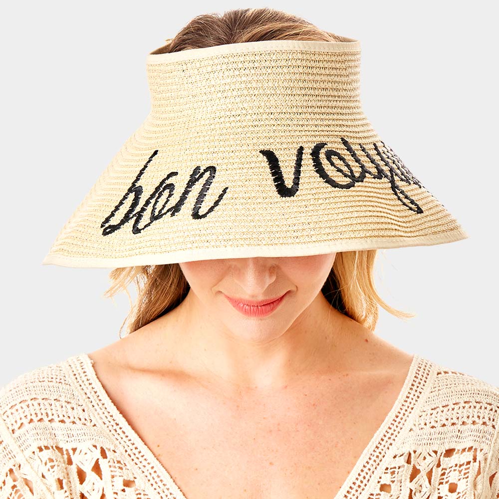 HATEGORY bon voyage Message Roll Up Foldable Visor Sun Hat
