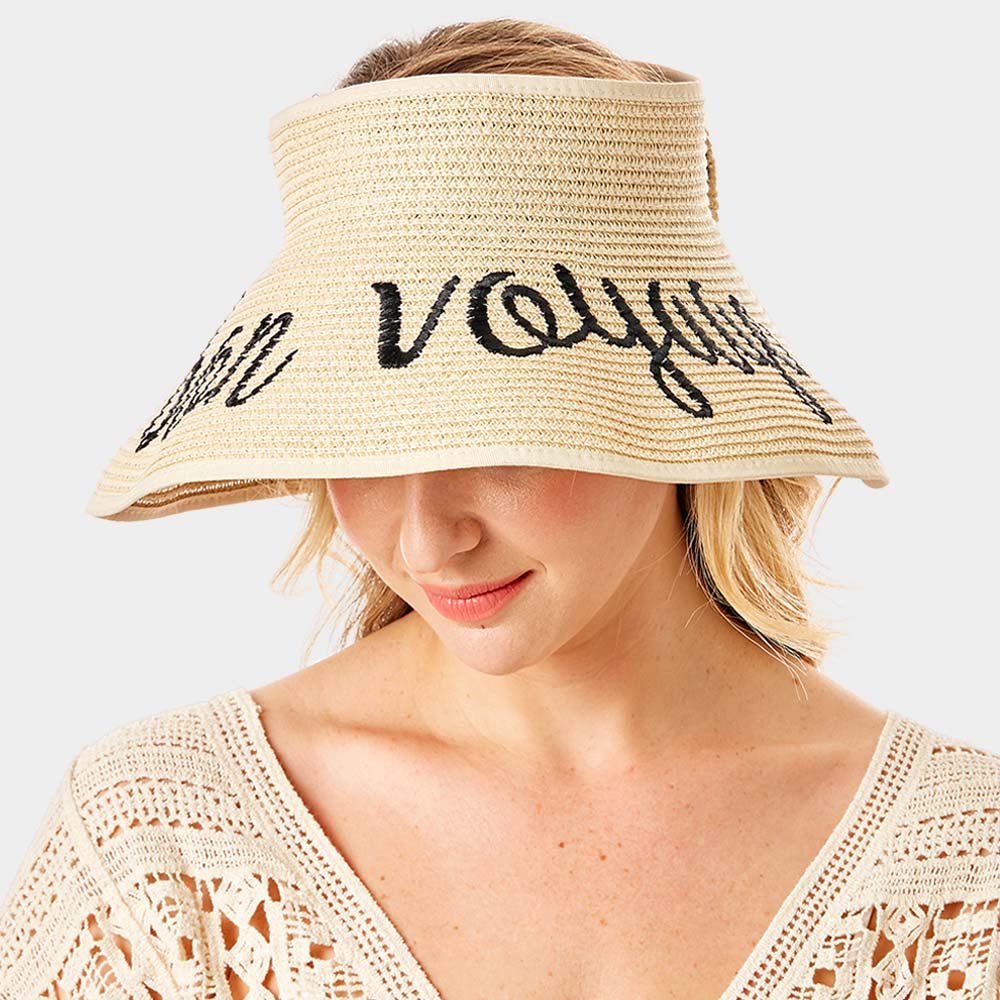 HATEGORY bon voyage Message Roll Up Foldable Visor Sun Hat