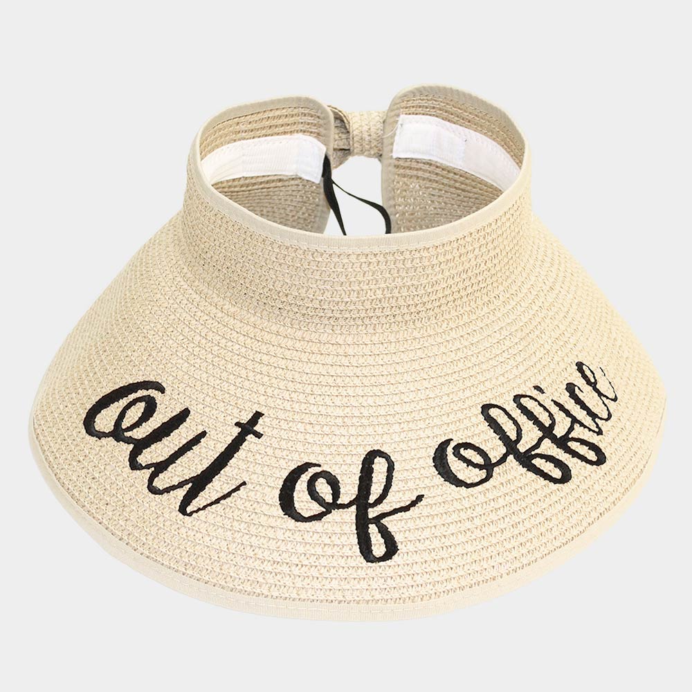 HATEGORY out of office Message Roll Up Foldable Visor Sun Hat