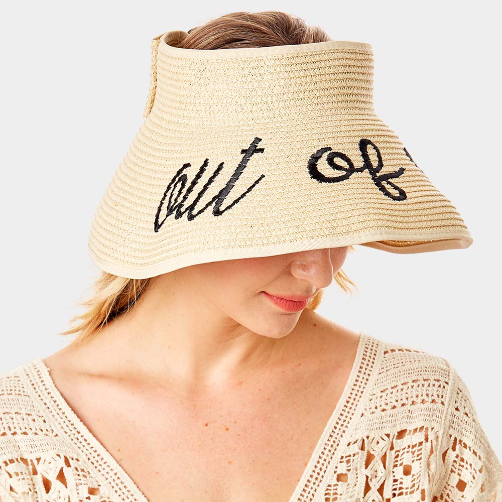 HATEGORY out of office Message Roll Up Foldable Visor Sun Hat