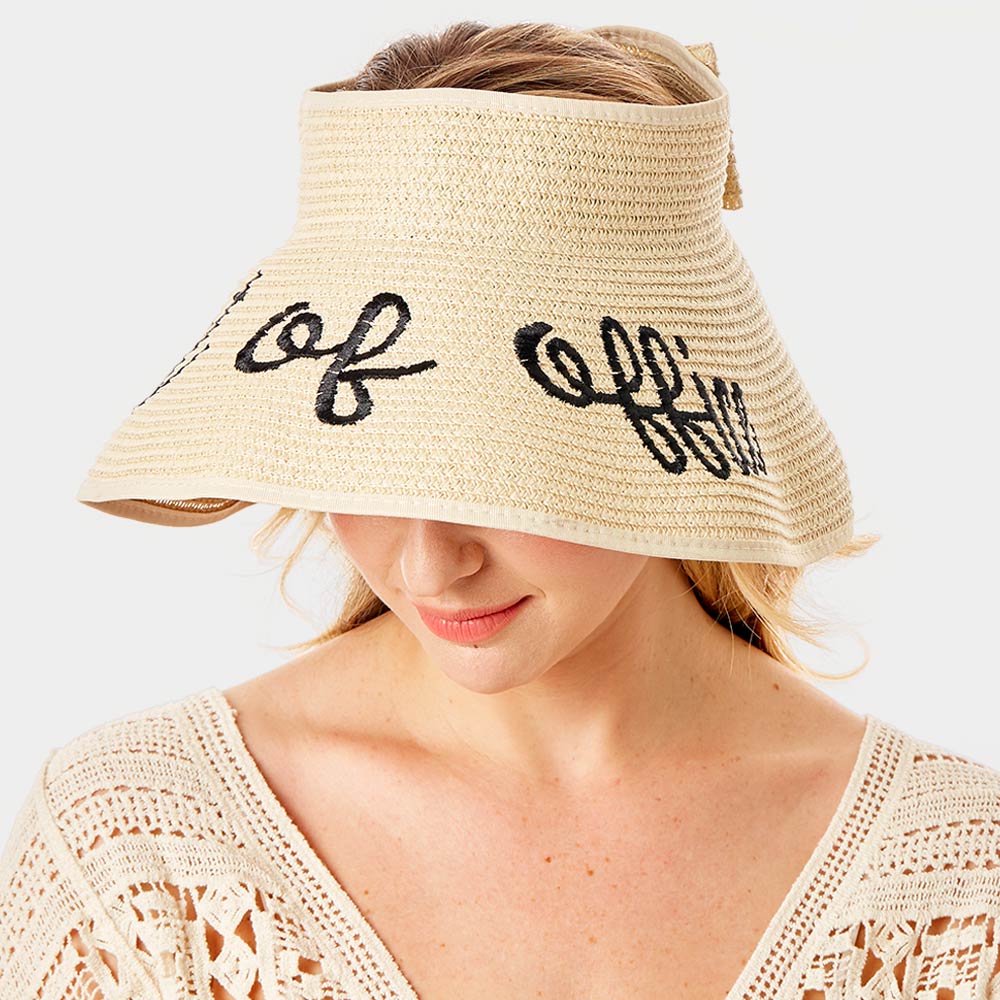 HATEGORY out of office Message Roll Up Foldable Visor Sun Hat