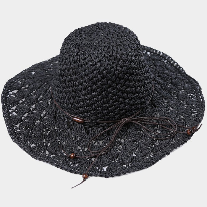 HATEGORY Crochet straw floppy sun hat