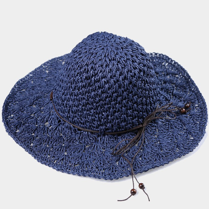 HATEGORY Crochet straw floppy sun hat