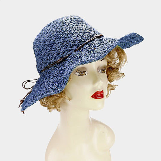 HATEGORY Crochet straw floppy sun hat