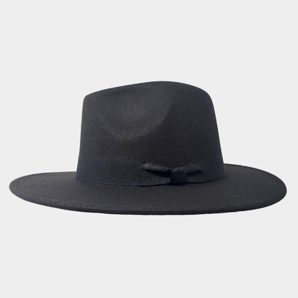 HATEGORY Bow Band Pointed Solid Panama Hat