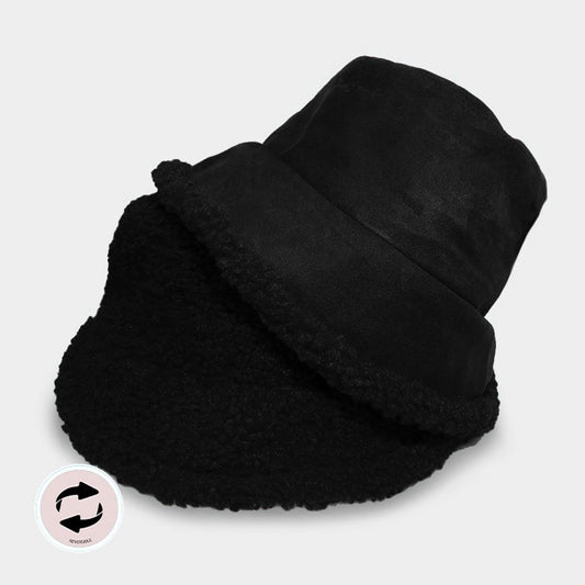 HATEGORY Reversible Faux Fur Sherpa Bucket Hat