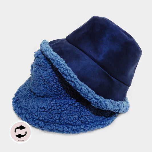 HATEGORY Reversible Faux Fur Sherpa Bucket Hat