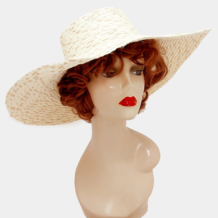 HATEGORY Wide paper straw floppy sun hat