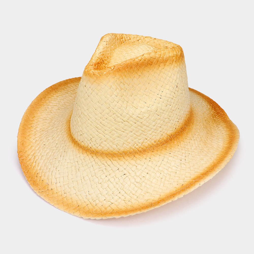 HATEGORY Open Weave Panama Cowboy Straw Hat
