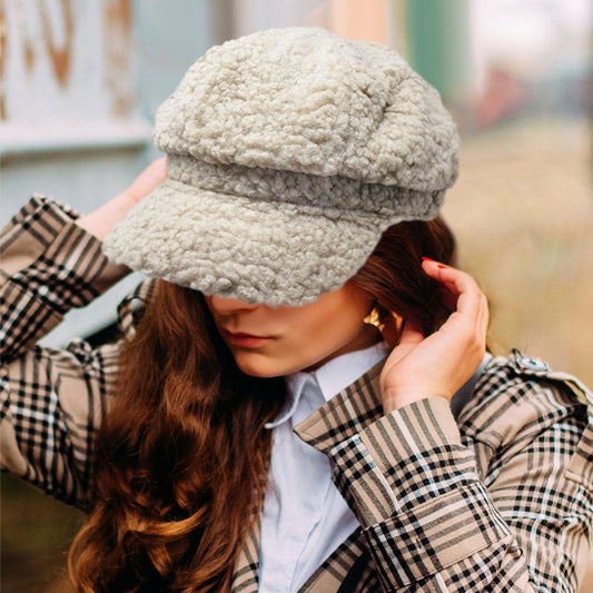 HATEGORY Sherpa Newsboy Hat