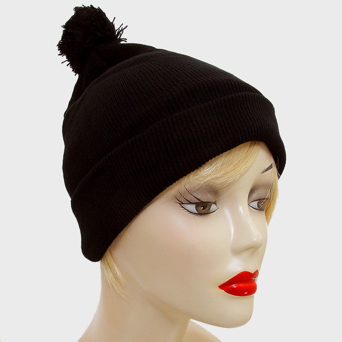 HATEGORY Knit Pom Pom Beanie Hat