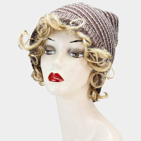 HATEGORY Circular Striped Polyester Beanie