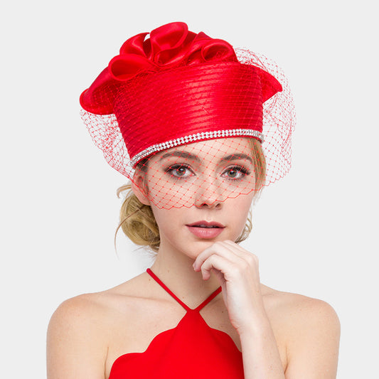 HATEGORY Satin Braid Diamonds on Edge Netting Hat