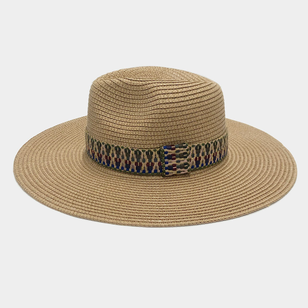 HATEGORY Colorful Aztec Band Panama Sun Hat