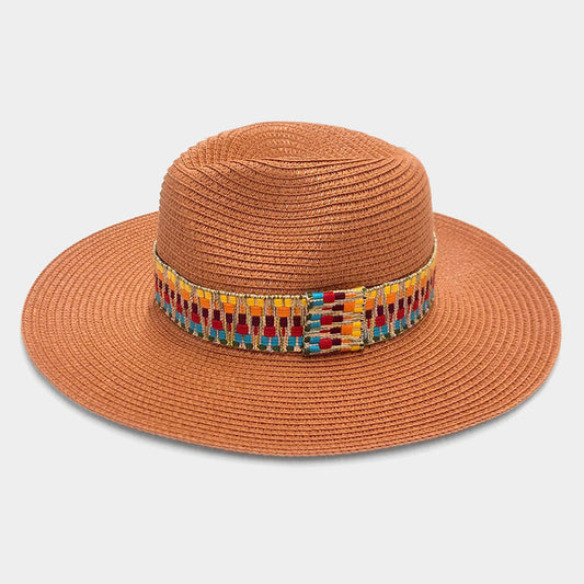 HATEGORY Colorful Aztec Band Panama Sun Hat