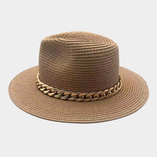 HATEGORY Chain Band Panama Sun Hat