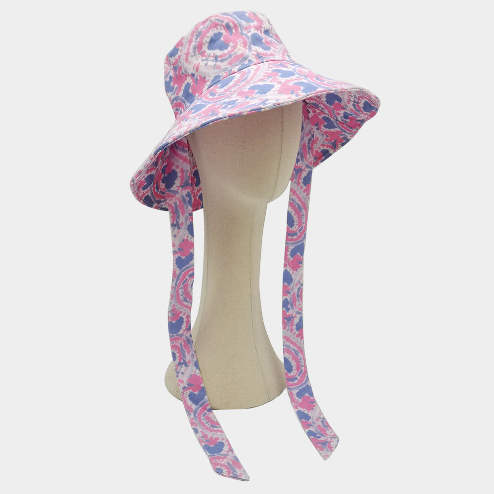 HATEGORY Watercolored Chin Tie Bucket Hat