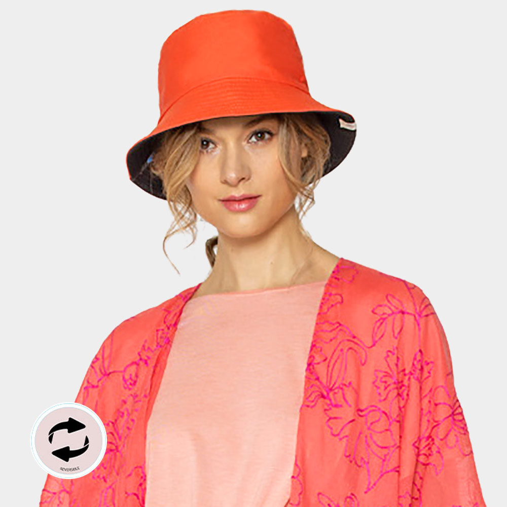 HATEGORY Solid Reversible Bucket Hat