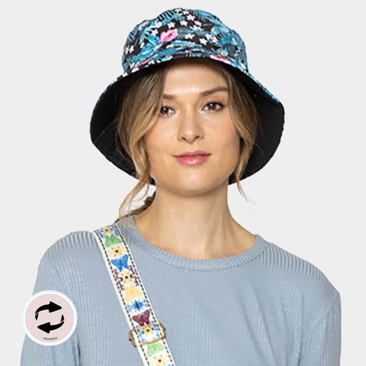 HATEGORY Flower Leaf Reversible Bucket Hat