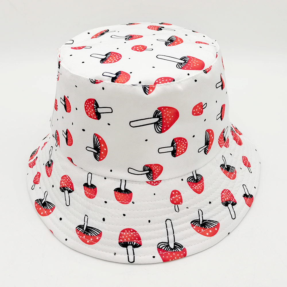 HATEGORY Reversible Mushroom Patterned Bucket Hat