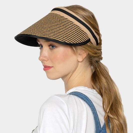 HATEGORY Diagonal Striped Visor Hat