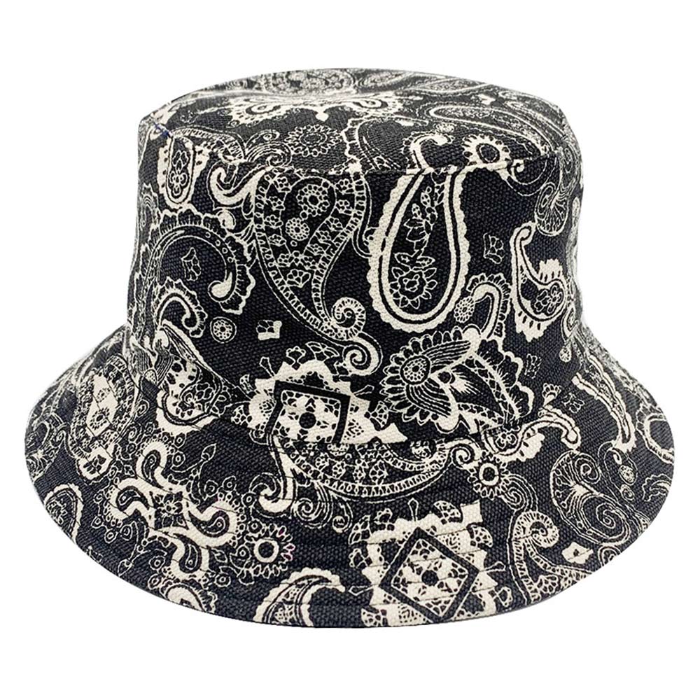 HATEGORY Reversible Paisley Patterned Bucket Hat