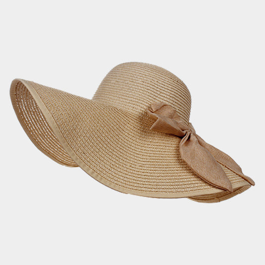 HATEGORY Bow Band Straw Floppy Sun Hat