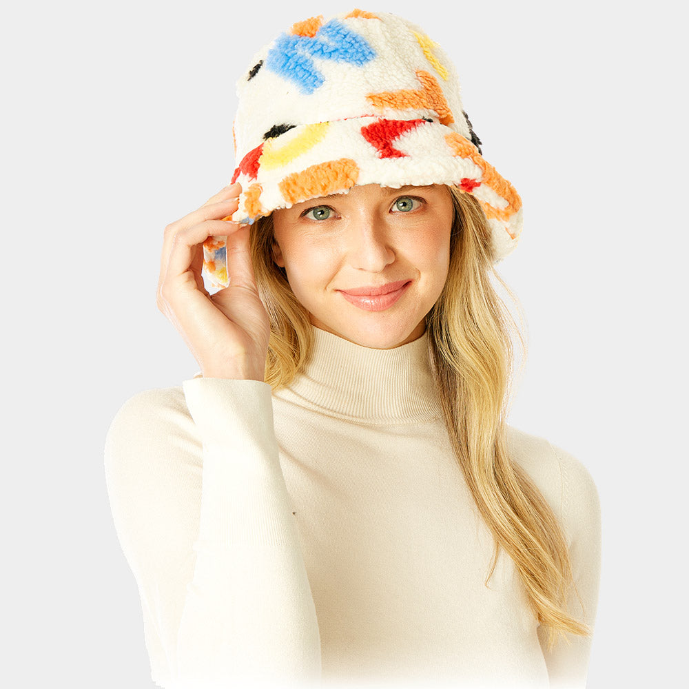HATEGORY Alphabet Sherpa Bucket Hat