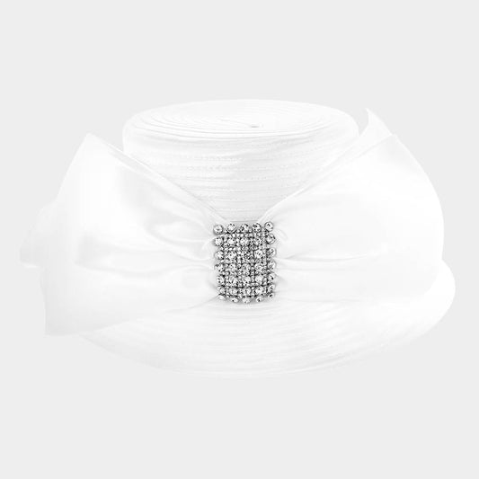 HATEGORY Braid Bow Stone Accented Hat