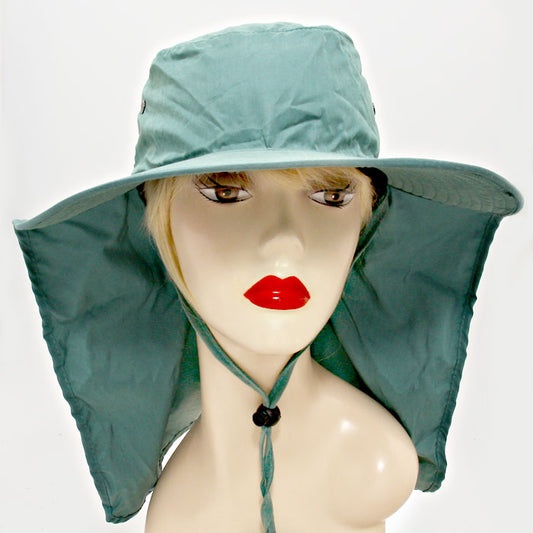 HATEGORY Safari Bucket Hat With Flap Neck Cover