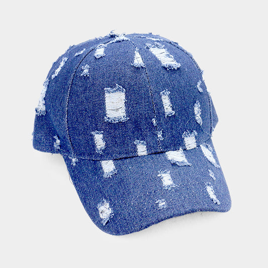 HATEGORY Destroyed Denim Baseball Cap