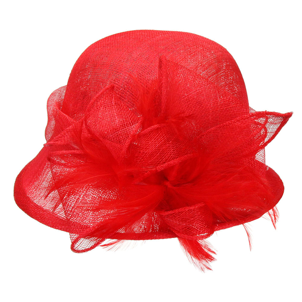 HATEGORY Small Brim Loop Sinamay Tea Hat With Adjustable Band