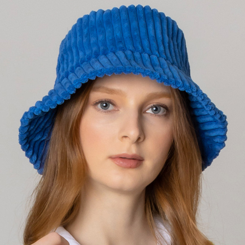 HATEGORY Solid Corduroy Bucket Hat