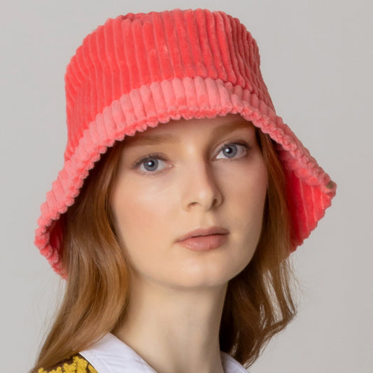 HATEGORY Solid Corduroy Bucket Hat