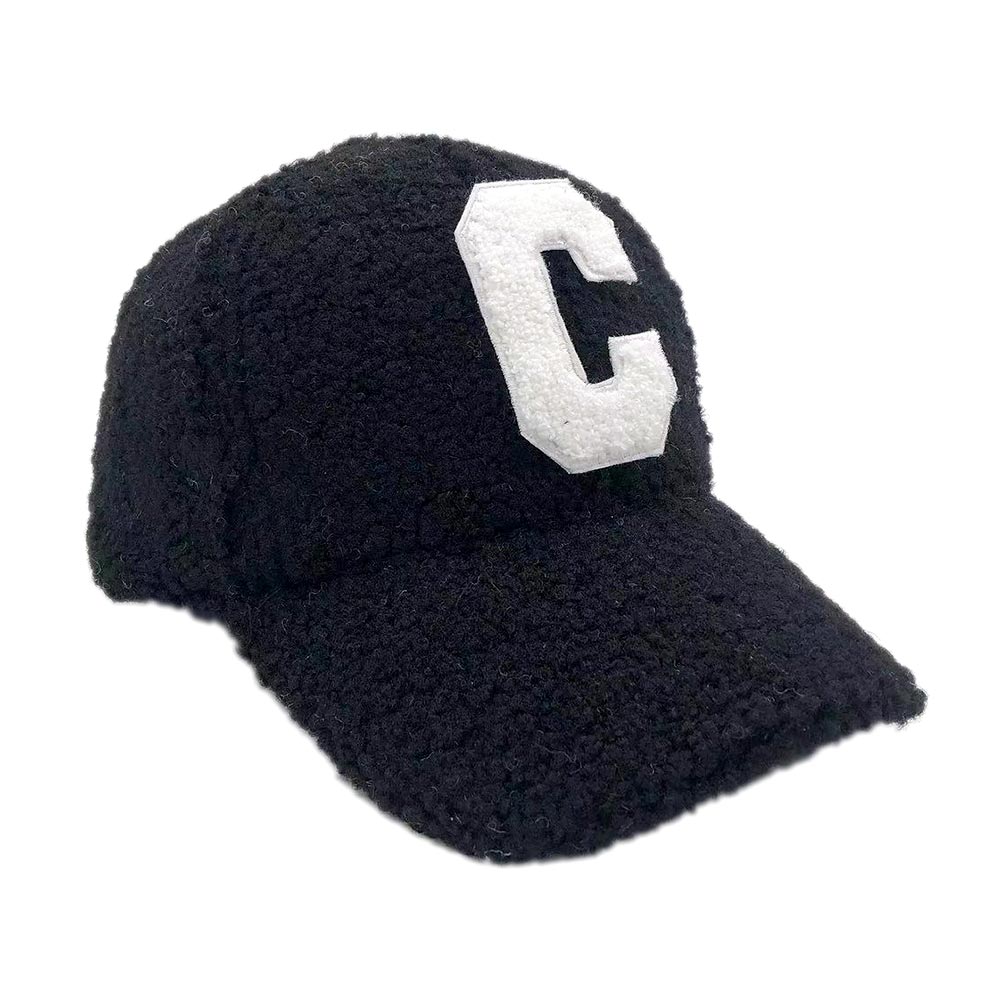 HATEGORY Letter C Initial Monogram Sherpa Baseball Cap