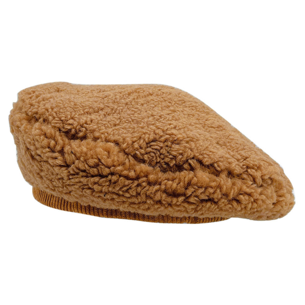 HATEGORY Solid Sherpa Beret Hat