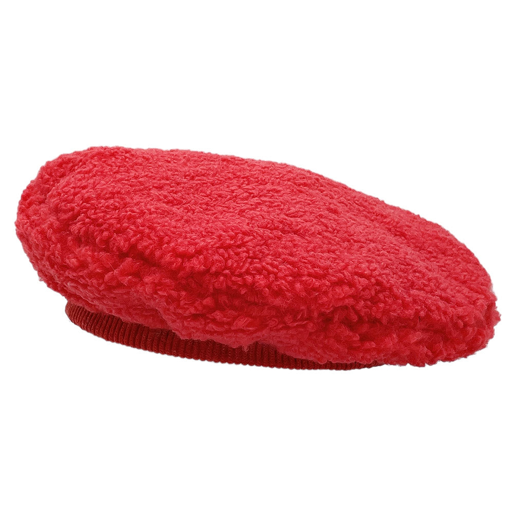 HATEGORY Solid Sherpa Beret Hat