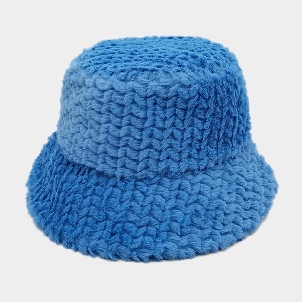 HATEGORY Fuzzy Faux Fur Bucket Hat