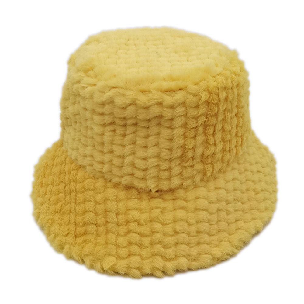 HATEGORY Fuzzy Faux Fur Bucket Hat
